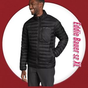 Eddie Bauer HOLIDAY READY GIFT Men's Stratus Down Black Jacket New Sz XL